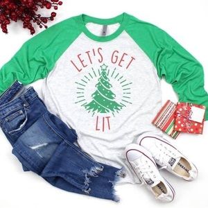 Let’s get lit Christmas tee